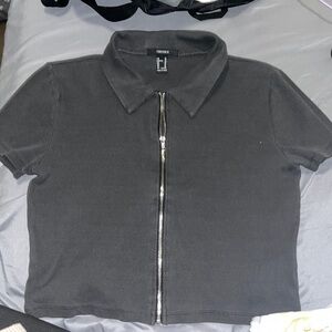 Crop top charcoal gray forever 21 size XL